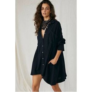 Free People Voyager Button Up Shirt Dress
